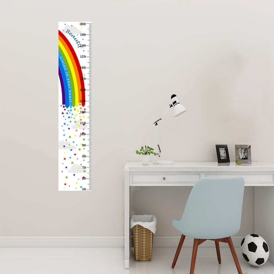 Rainbow star self adhesive kids height measurement ruler sticker