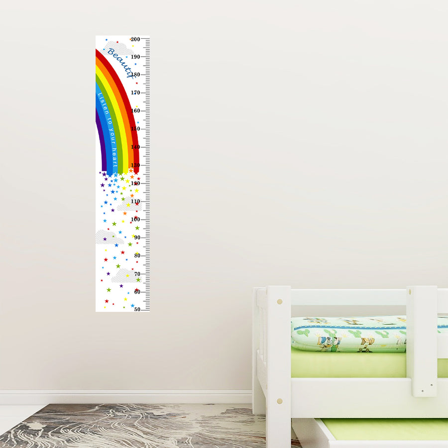 Rainbow star self adhesive kids height measurement ruler sticker