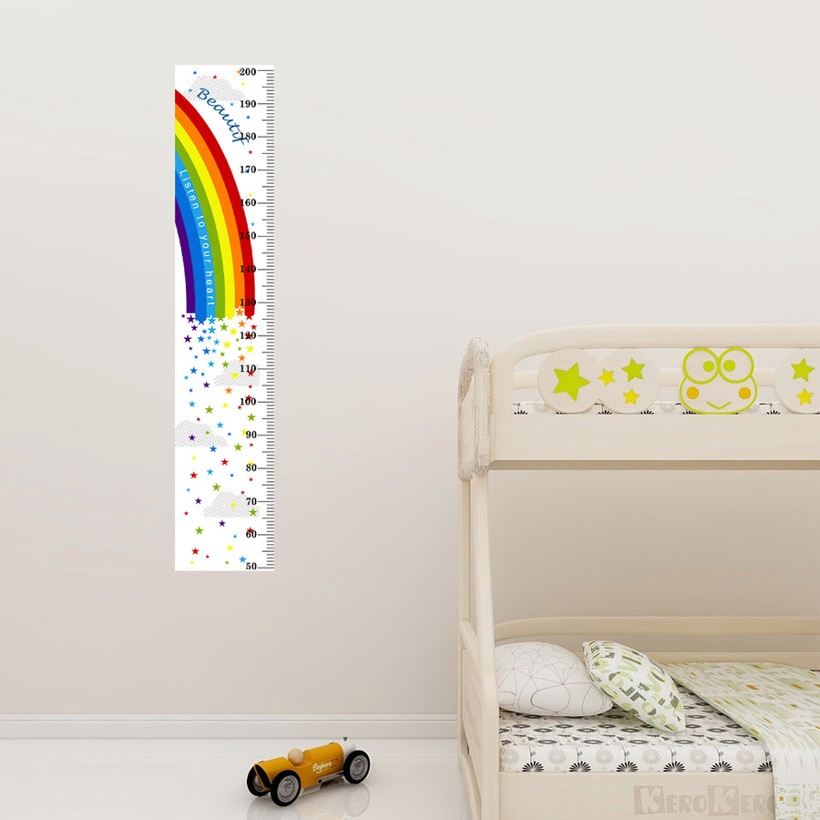 Rainbow star self adhesive kids height measurement ruler sticker