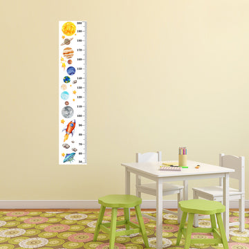 Solar system planets kids height measurement ruler chart sticker