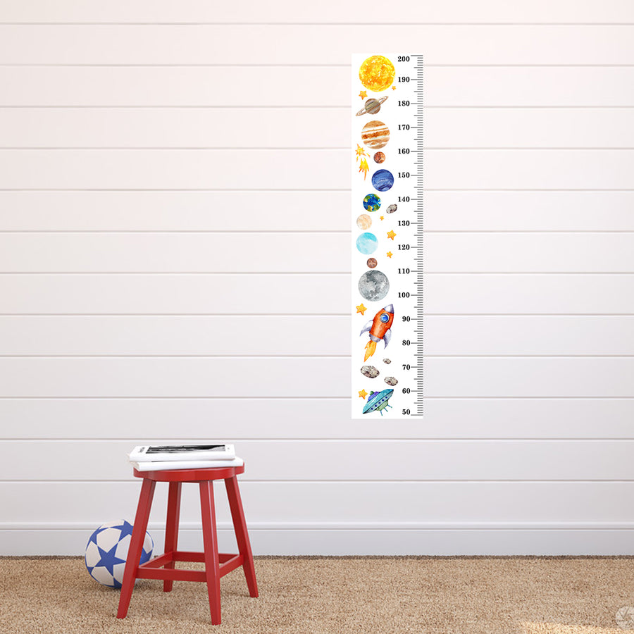 Solar system planets kids height measurement ruler chart sticker