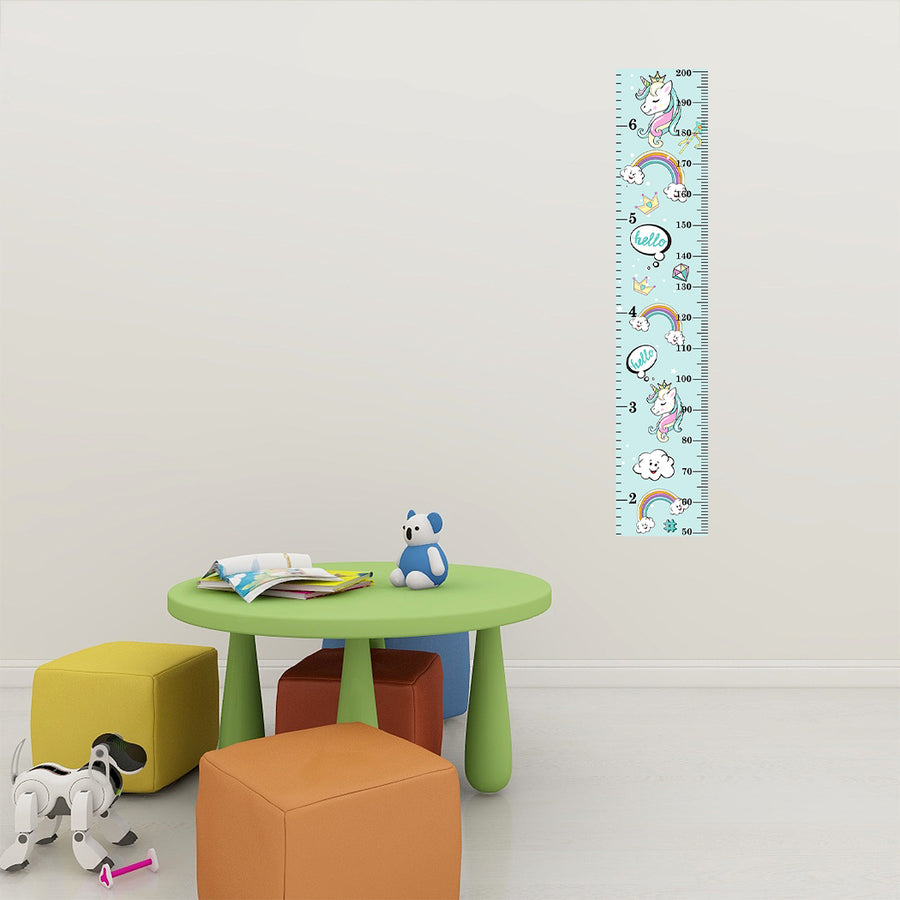 Cute nuicorn sticker kids height measurement for wall