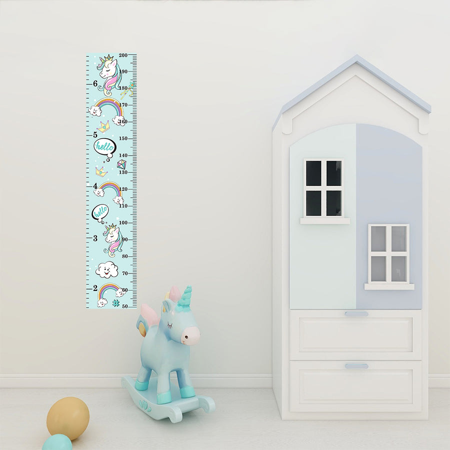 Cute nuicorn sticker kids height measurement for wall