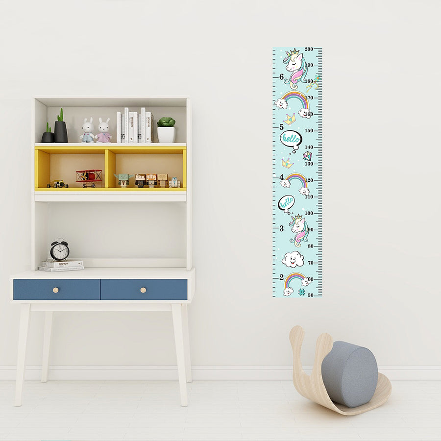 Cute nuicorn sticker kids height measurement for wall