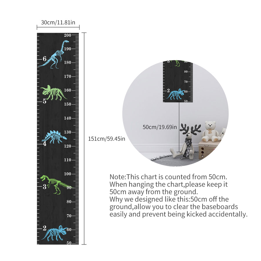 Dinosaur growth wall sticker kid height measure wall